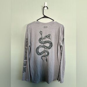 UNDER ARMOUR X PROJECT ROCK L/S GREY T-SHIRT SAME GAME DIFFERENT LEVELS SZ S